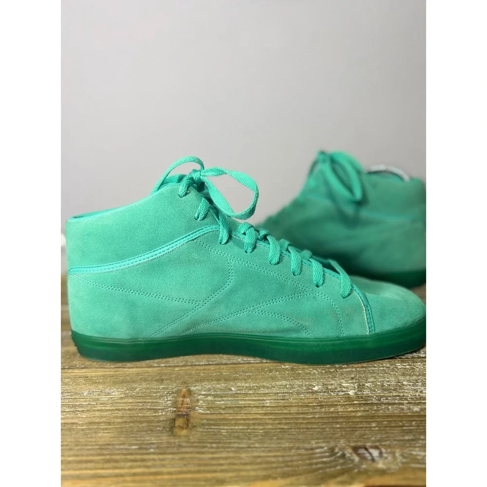 Reebok High Top Mid Teal Suede Casual Retro Sneakers Mens Streetwear Size 13